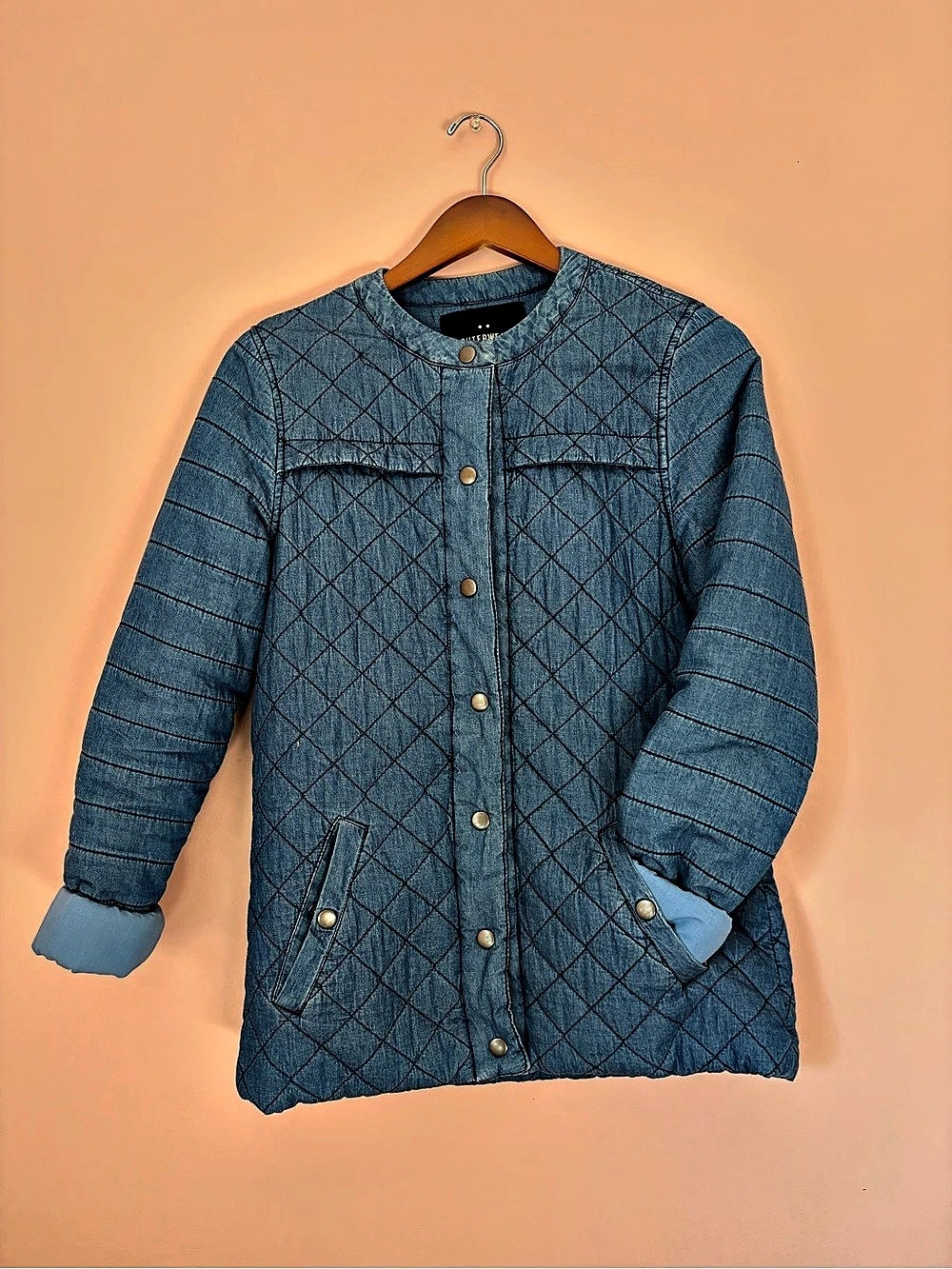Quilted Denim Work Jacket / Chore Coat